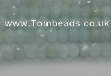 CRB1200 15.5 inches 3*4mm faceted rondelle aquamarine beads