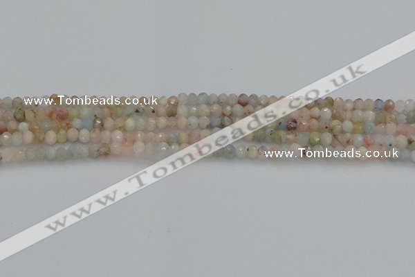 CRB1201 15.5 inches 3*4mm faceted rondelle morganite beads