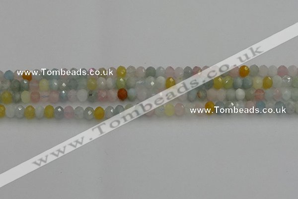 CRB1213 15.5 inches 4*6mm faceted rondelle morganite beads