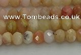 CRB1215 15.5 inches 4*6mm faceted rondelle pink opal beads