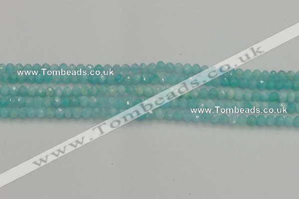 CRB1216 15.5 inches 4*6mm faceted rondelle amazonite beads