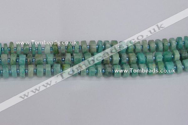 CRB1232 15.5 inches 6*10mm tyre amazonite gemstone beads