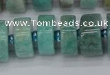 CRB1235 15.5 inches 8*16mm tyre amazonite gemstone beads