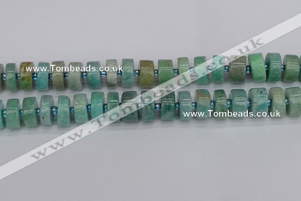 CRB1235 15.5 inches 8*16mm tyre amazonite gemstone beads