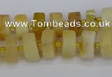 CRB1238 15.5 inches 5*8mm tyre matte yellow opal gemstone beads
