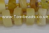 CRB1241 15.5 inches 7*14mm tyre matte yellow opal gemstone beads