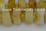 CRB1242 15.5 inches 8*16mm tyre matte yellow opal gemstone beads