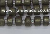 CRB1259 15.5 inches 5*8mm tyre matte pyrite gemstone beads