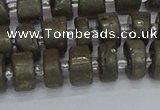 CRB1260 15.5 inches 6*10mm tyre matte pyrite gemstone beads