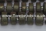 CRB1261 15.5 inches 6*12mm tyre matte pyrite gemstone beads