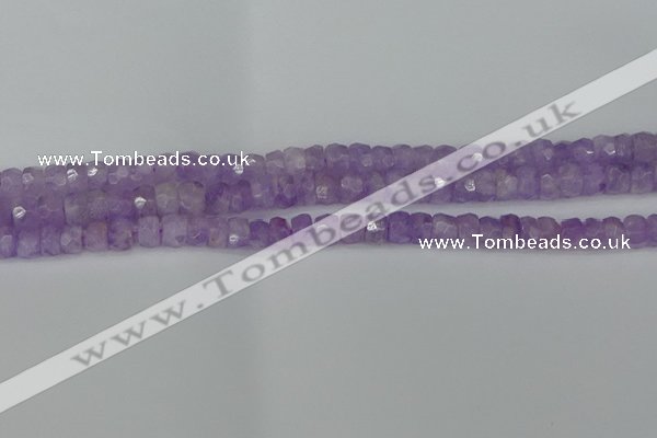 CRB1270 15.5 inches 4*6mm faceted rondelle lavender amethyst beads