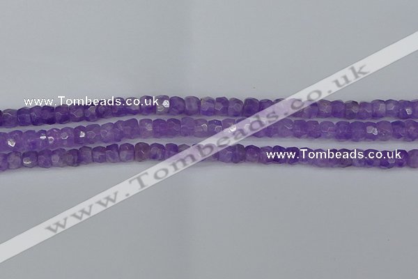 CRB1274 15.5 inches 4*6mm faceted rondelle lavender amethyst beads