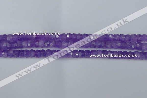 CRB1275 15.5 inches 5*8mm faceted rondelle lavender amethyst beads