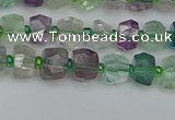 CRB1286 15.5 inches 4*6mm faceted rondelle fluorite beads