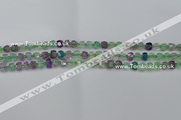 CRB1286 15.5 inches 4*6mm faceted rondelle fluorite beads