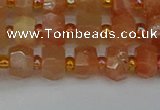 CRB1290 15.5 inches 4*6mm faceted rondelle moonstone beads