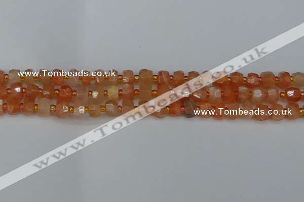 CRB1290 15.5 inches 4*6mm faceted rondelle moonstone beads