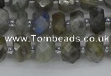 CRB1295 15.5 inches 5*8mm faceted rondelle labradorite beads