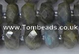 CRB1297 15.5 inches 6*12mm faceted rondelle labradorite beads