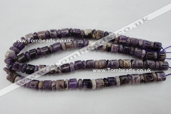 CRB130 15.5 inches 6*12mm & 10*12mm rondelle dogtooth amethyst beads