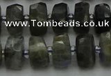 CRB1301 15.5 inches 6*10mm faceted rondelle labradorite beads