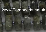 CRB1302 15.5 inches 6*12mm faceted rondelle labradorite beads