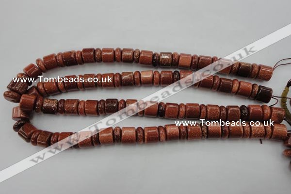 CRB131 15.5 inches 6*12mm & 10*12mm rondelle goldstone beads