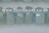 CRB1314 15.5 inches 7*14mm faceted rondelle aquamarine beads