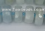 CRB1316 15.5 inches 8*18mm faceted rondelle aquamarine beads