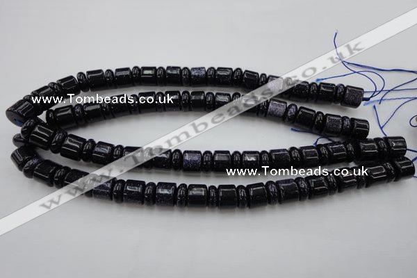 CRB132 15.5 inches 6*12mm & 10*12mm rondelle blue goldstone beads