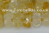 CRB1321 15.5 inches 6*10mm faceted rondelle citrine beads