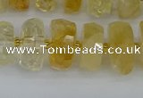 CRB1322 15.5 inches 6*12mm faceted rondelle citrine beads