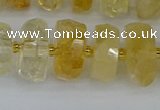 CRB1323 15.5 inches 7*14mm faceted rondelle citrine beads
