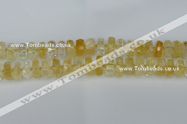 CRB1324 15.5 inches 8*16mm faceted rondelle citrine beads