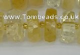 CRB1325 15.5 inches 8*18mm faceted rondelle citrine beads