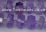 CRB1331 15.5 inches 6*10mm faceted rondelle lavender amethyst beads