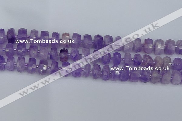 CRB1331 15.5 inches 6*10mm faceted rondelle lavender amethyst beads