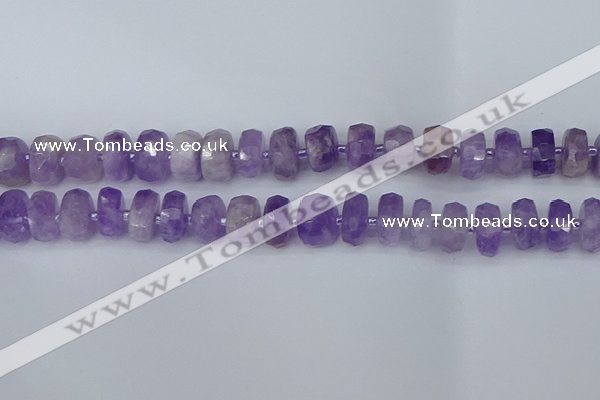 CRB1332 15.5 inches 6*12mm faceted rondelle lavender amethyst beads
