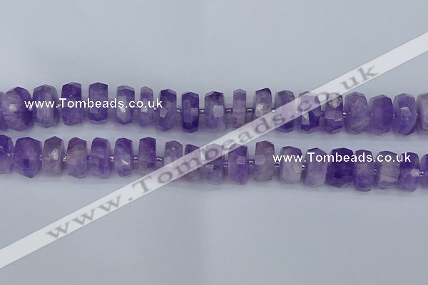 CRB1333 15.5 inches 7*14mm faceted rondelle lavender amethyst beads