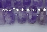 CRB1334 15.5 inches 8*16mm faceted rondelle lavender amethyst beads