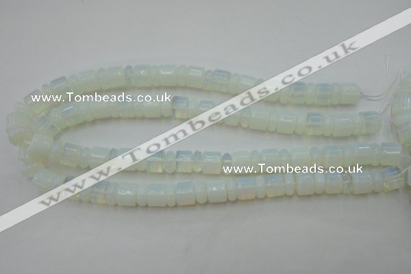 CRB135 15.5 inches 6*12mm & 10*12mm rondelle opal beads