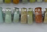 CRB1362 15.5 inches 6*12mm faceted rondelle Chinese amazonite beads