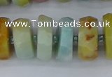 CRB1365 15.5 inches 8*18mm faceted rondelle Chinese amazonite beads