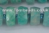 CRB1375 15.5 inches 8*18mm faceted rondelle amazonite beads