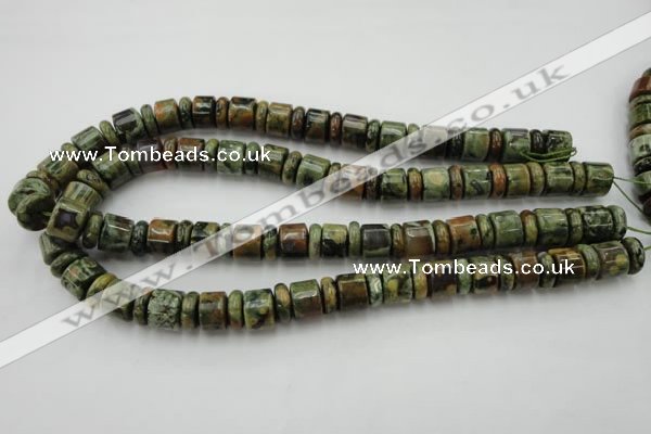 CRB138 15.5 inches 6*12mm & 10*12mm rondelle rhyolite gemstone beads