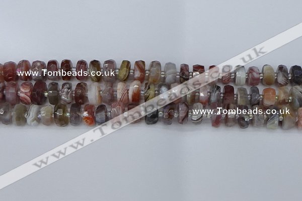 CRB1381 15.5 inches 6*10mm faceted rondelle botswana agate beads