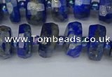 CRB1392 15.5 inches 6*12mm faceted rondelle lapis lazuli beads