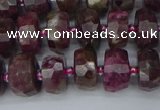 CRB1401 15.5 inches 6*10mm faceted rondelle tourmaline beads