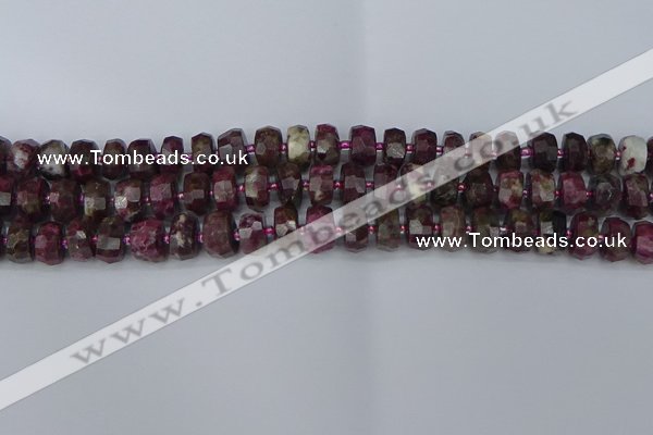 CRB1401 15.5 inches 6*10mm faceted rondelle tourmaline beads