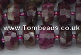 CRB1402 15.5 inches 6*12mm faceted rondelle tourmaline beads